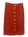 Sea New York Size 8 Orange Cotton Denim High Rise Contrast Stitch Maxi Skirt Orange / 8