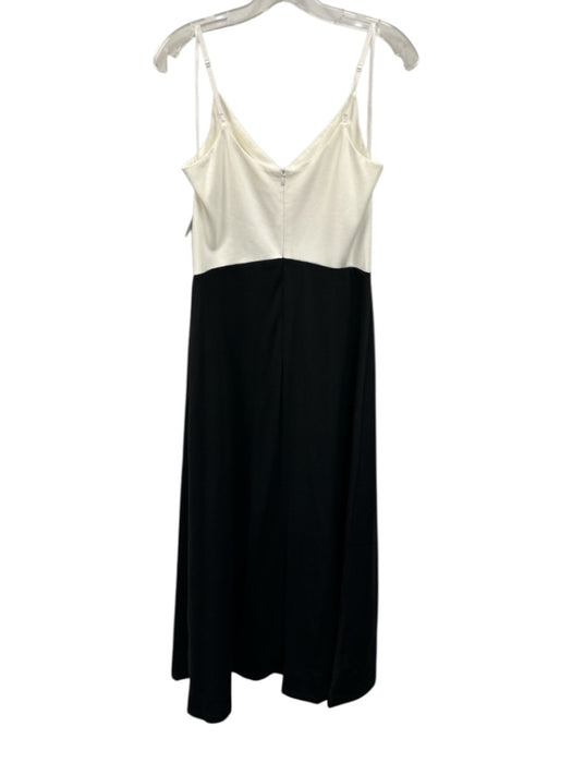 Pomander Place Size Small Black & White Rayon Blend Spaghetti Strap V Neck Dress Black & White / Small
