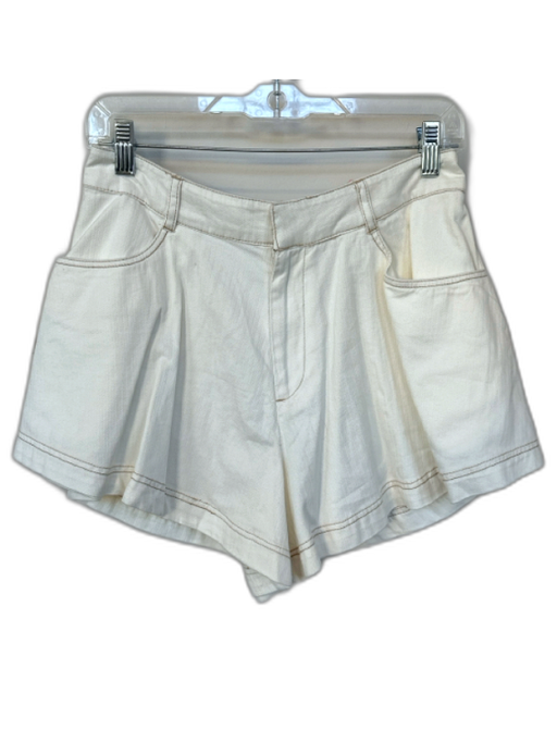 By Anthropologie Size S White Cotton High Waist Elastic Waist Shorts White / S