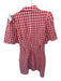 Kitri Size 6 Red & White Viscose Blend Short Sleeve Gingham Button Down Dress Red & White / 6