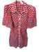 Kitri Size 6 Red & White Viscose Blend Short Sleeve Gingham Button Down Dress Red & White / 6