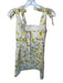 Alice & Olivia jeans Size 8 Yellow & Green Cotton Blend Tie Straps Flowers Dress Yellow & Green / 8