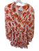 Misa Size M Orange & White Polyester Long Balloon Sleeve Flowers Dress Orange & White / M