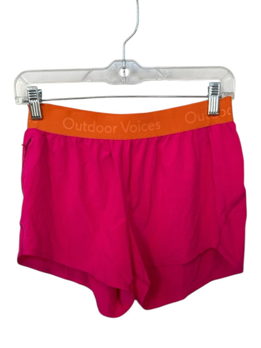 Outdoor Voices Size S Pink & Orange Recycled Polyester Blend Waist Band Shorts Pink & Orange / S