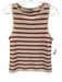 MNG Size S White & Red Polyester & Cotton Sleeveless Tank Striped Pants Set White & Red / S
