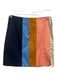 Staud Size 2 Blue, Yellow, Pink Cotton Color Block Stripe Side Zip Mini Skirt Blue, Yellow, Pink / 2