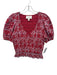 Cleobella Size S Red & Purple Cotton Smocked Flowers V Neck Top Red & Purple / S