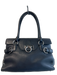Salvatore Ferragamo Black Leather silver tone hardware Gancini Flap Satchel Bag Black