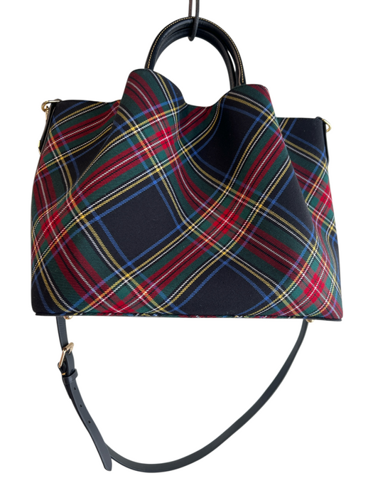 Dooney & Bourke Red & green Canvas Gold hardware Plaid Inside & Out Pockets Bag Red & green / L