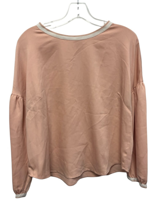 Marie Oliver Size M Light Pink & White Long puff sleeve Stripe Detail Top Light Pink & White / M