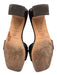 Loeffler Randall Shoe Size 7.5 Brown & Black Leather Peep Toe Twist Mule Sandals Brown & Black / 7.5