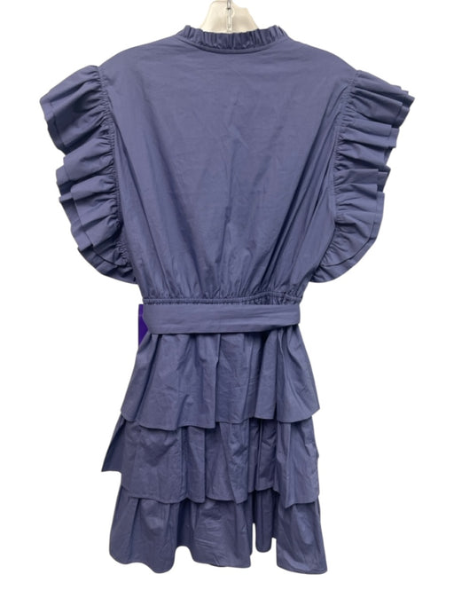 Marie Oliver Size M Cornflower Blue Cotton Tiered Ruffle Cap Sleeve Dress Cornflower Blue / M