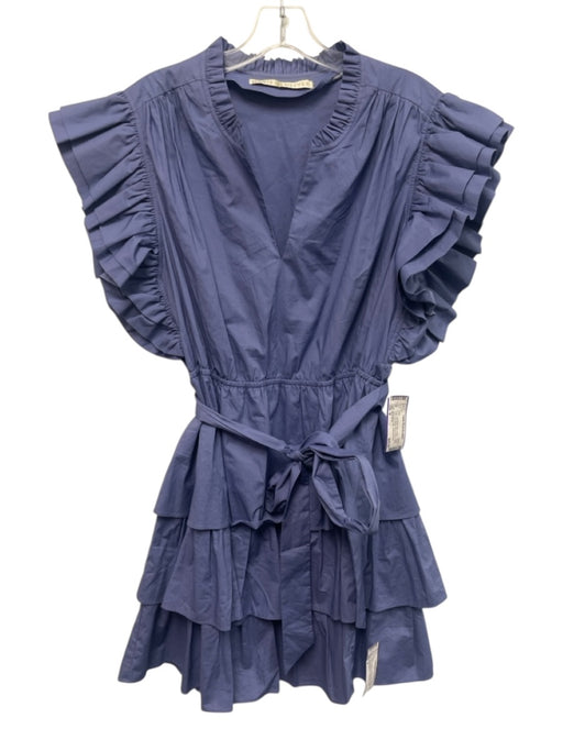 Marie Oliver Size M Cornflower Blue Cotton Tiered Ruffle Cap Sleeve Dress Cornflower Blue / M