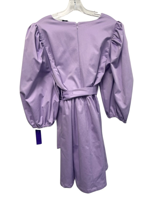 LaRoque Size M Lilac Purple Polyester Surplice Balloon Sleeve Above Knee Dress Lilac Purple / M