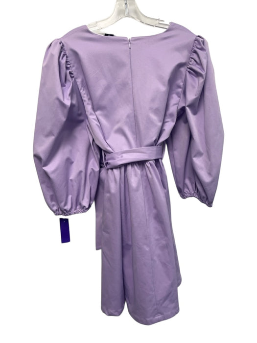 LaRoque Size M Lilac Purple Polyester Surplice Balloon Sleeve Above Knee Dress Lilac Purple / M