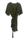 Marie Oliver Size 1 / S Olive Green Silk & Linen Surplice Above Knee Dress Olive Green / 1 / S