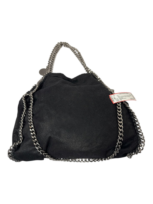 Stella McCartney Black & Silver Suede Shimmer Chain Strap Magnetic Close Bag Black & Silver / M
