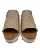 Toms Shoe Size 11 Tan Synthetic Platform Slip On gold accent Open Toe Sandals Tan / 11