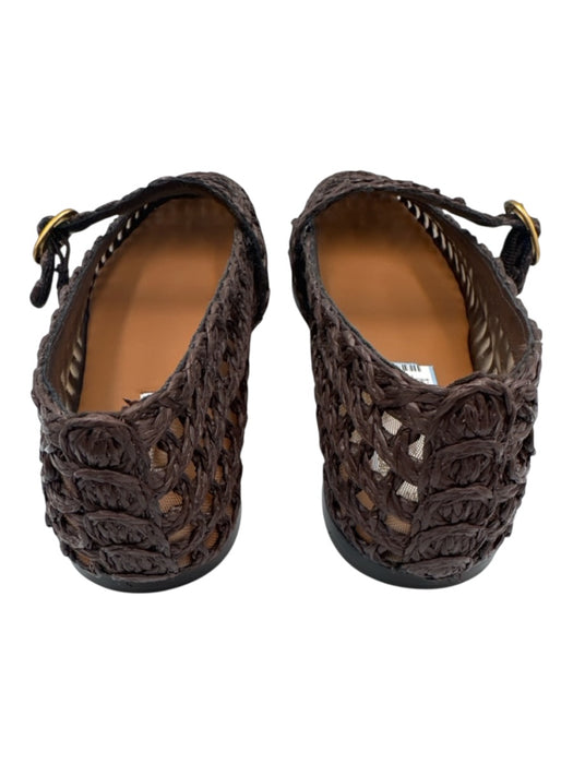 Steve Madden Shoe Size 11 Dark Brown Raffia Flat Buckle Close Woven Shoes Dark Brown / 11
