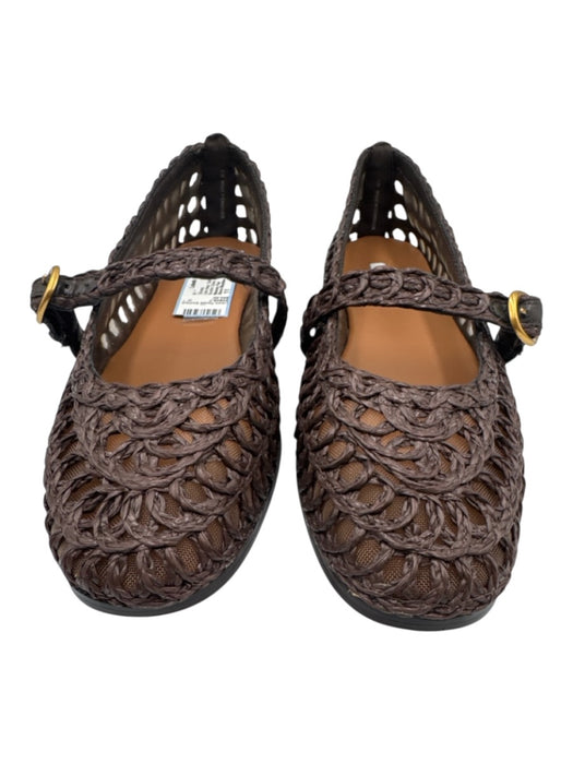 Steve Madden Shoe Size 11 Dark Brown Raffia Flat Buckle Close Woven Shoes Dark Brown / 11