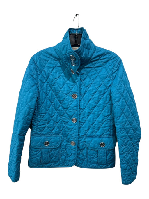 Burberry Brit Size Small Teal Blue Polyester Blend Long Sleeve Quilted Jacket Teal Blue / Small