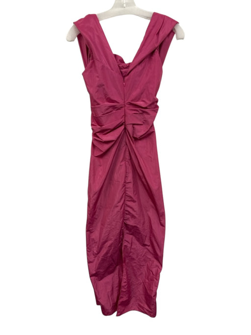 Staud Size 2 Pink Polyester Off Shoulder Rouched Back Slit Gown Pink / 2