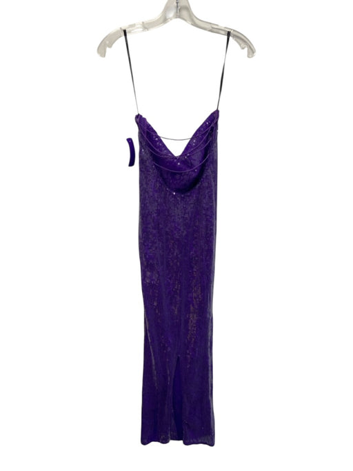 Retrofete Size S Pruple, Orange, Blue Lace Sequin Strapless Lace Up Back Dress Pruple, Orange, Blue / S