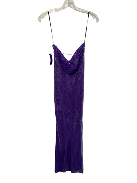 Retrofete Size S Pruple, Orange, Blue Lace Sequin Strapless Lace Up Back Dress Pruple, Orange, Blue / S