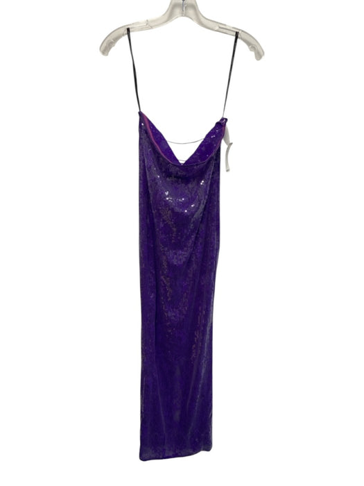 Retrofete Size S Pruple, Orange, Blue Lace Sequin Strapless Lace Up Back Dress Pruple, Orange, Blue / S