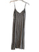 Reformation Size 4 Ivory & Navy Viscose Blend V Neck Floral Side Slit Dress Ivory & Navy / 4