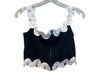 Maeve by ANTHROPOLGIE Size S Black Cotton Blend Ric Rac Color & Fabric Block Top Black / S