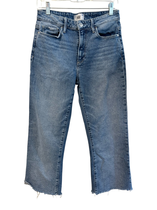 Paige Size 28 Blue Cotton & Polyurethane Denim Medium Wash High Rise Jeans Blue / 28