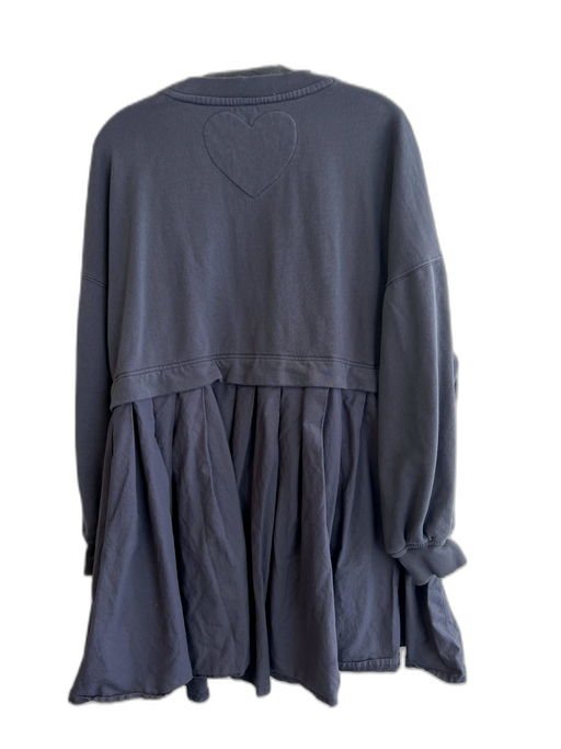 Free People Size Est L/XL Dark Gray Cotton Long Sleeve Crew Neck Lined Dress Dark Gray / Est L/XL
