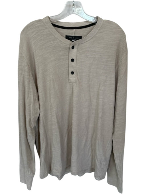 Rag & Bone Size L Beige Cotton Button Long Sleeve Shirt Beige / L