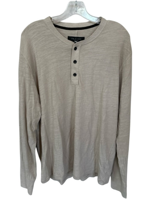 Rag & Bone Size L Beige Cotton Button Long Sleeve Shirt Beige / L