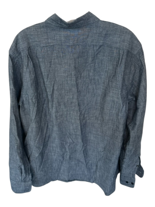 Banana Republic Size L Gray Cotton Collar Button Down Long Sleeve Shirt Gray / L