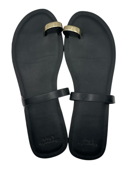 Abercrombie & Fitch Shoe Size 10 Black & Gold Synthetic strap Toe Ring Sandals Black & Gold / 10