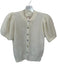 Doen Size S Cream Alpaca Short Sleeve Button Down Dropped Dolman Sleeves Top Cream / S