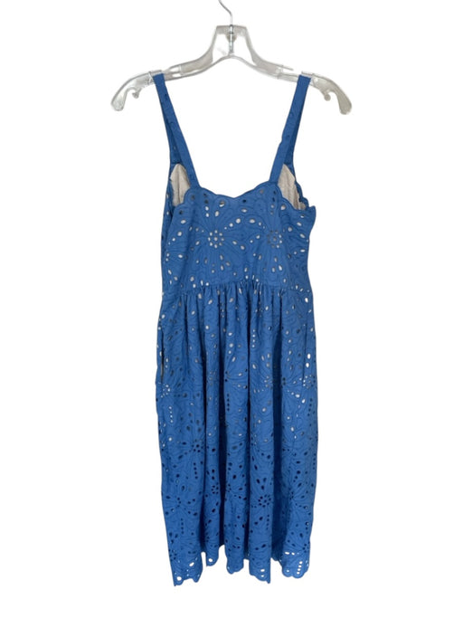Roberto Verino Size Est S Cornflower Blue Polyester Blend Eyelet Midi Dress Cornflower Blue / Est S