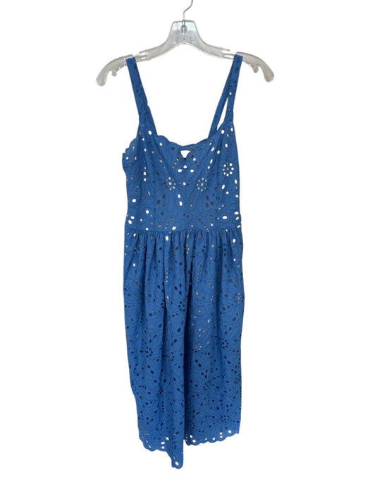 Roberto Verino Size Est S Cornflower Blue Polyester Blend Eyelet Midi Dress Cornflower Blue / Est S