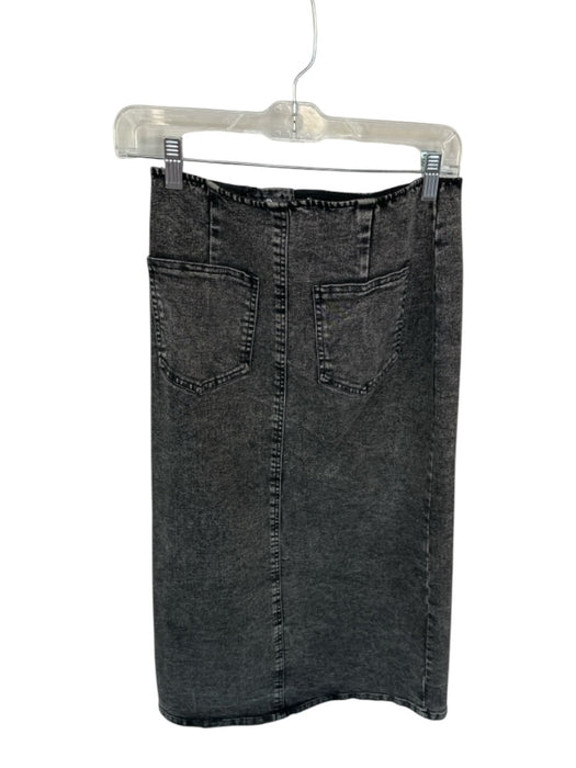 Cloud ten Size S Gray Cotton Blend Stretch Button Down Midi Denim Skirt Gray / S
