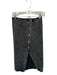 Cloud ten Size S Gray Cotton Blend Stretch Button Down Midi Denim Skirt Gray / S