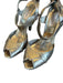Valentino Shoe Size 37 Pewter Leather Metallic Peep Toe Velcro Pumps Pewter / 37