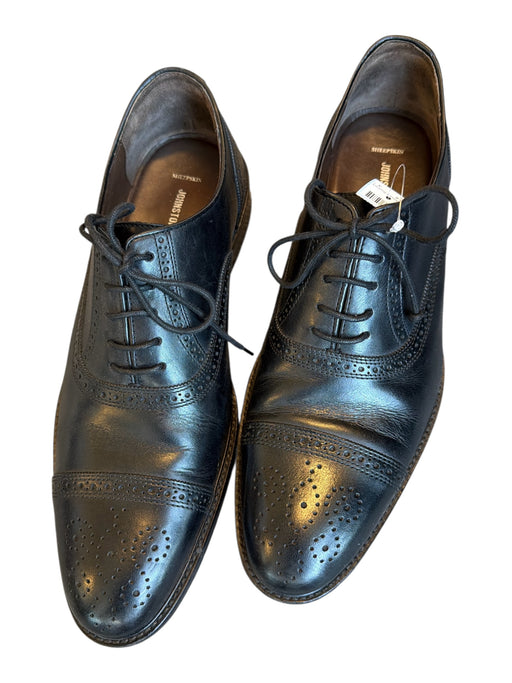 Johnston & Murphy Shoe Size 14 Black Leather Lace Up Wingtip Men's Oxford Black / 14