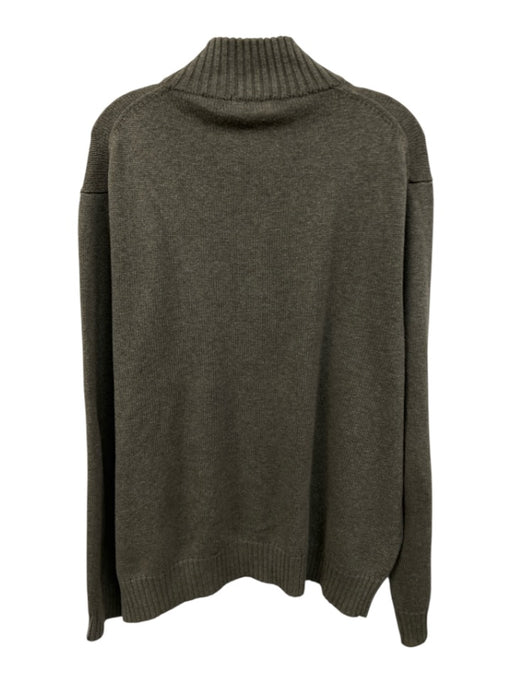 Polo Size XL Gray Green Cotton Solid Quarter Zip Men's Sweater Gray Green / XL