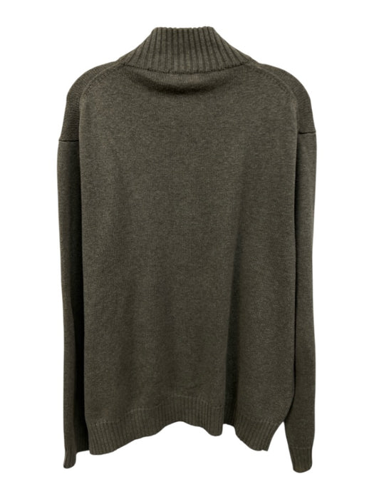 Polo Size XL Gray Green Cotton Solid Quarter Zip Men's Sweater Gray Green / XL
