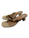 Dolce Vita Shoe Size 7.5 Tan Raffia Rockstud Kitten Thong Heels Tan / 7.5