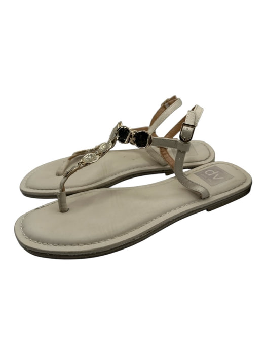 Dolce Vita Shoe Size 8 Cream Pleather Embellished Ankle Strap Sandals Cream / 8