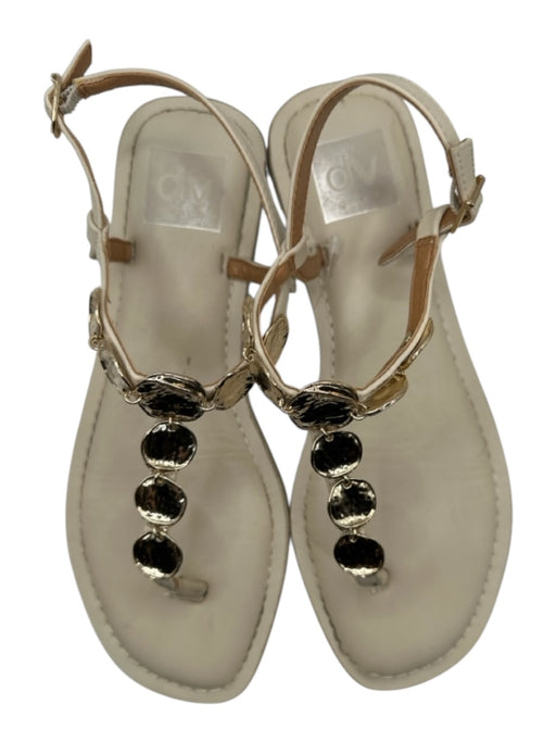 Dolce Vita Shoe Size 8 Cream Pleather Embellished Ankle Strap Sandals Cream / 8