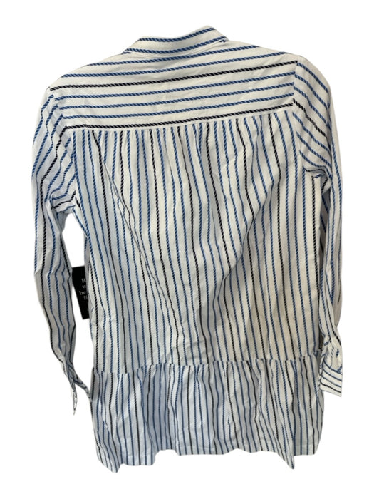 Tuckernuck Size XXS Blue & White Cotton Embroidered shift Long Sleeve Dress Blue & White / XXS